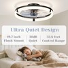 JOFIOS Ceiling Fans with Lights,19.7" Flush Mount Ceiling Fan with