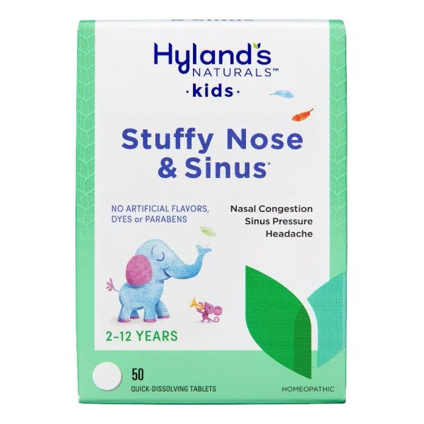 Hyland's Naturals Kids Sinusitis Resfriado Y Alergia Niños (50 Tabletas) Americano Sabor Sin Sabor