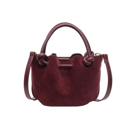 CORIOS Women's Drawstring Bucket Bags PU Leather Shoulder Bags Waterproof Shoulder Bags Small Capacity Handbag Fashion Tote Bag Tote Bag Elegant Handbag Messenger Bag, red, 未古风格