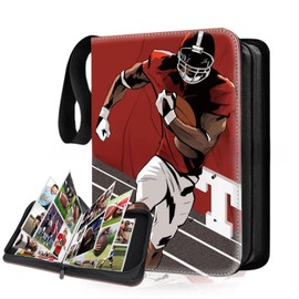 Rugby Card Binder for Cards Binder 4 Pocket,Compatible with Cards, 4 Pocket Pages Sleeves Hold up 400 Cards.Trading Card Binder with Sleeves，Card Holder Collector (Rugby, 4 Pockets 400 Cards)