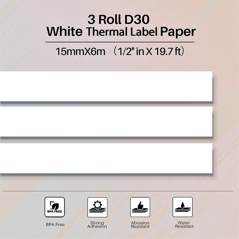 Phomemo D30 Continuous Labels- D30 Thermal Label Tape, 0.59" x