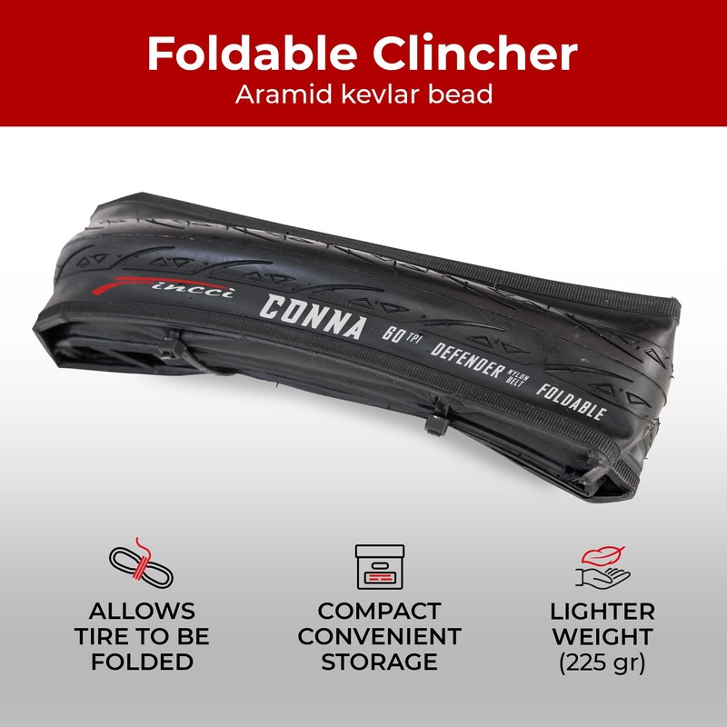 Fincci Road 700x25c Tire with 700c Bike Tube Presta -