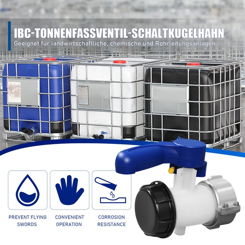 MaxAwe 62 mm IBC Ball Valve, Flap Valve, DN40 IBC
