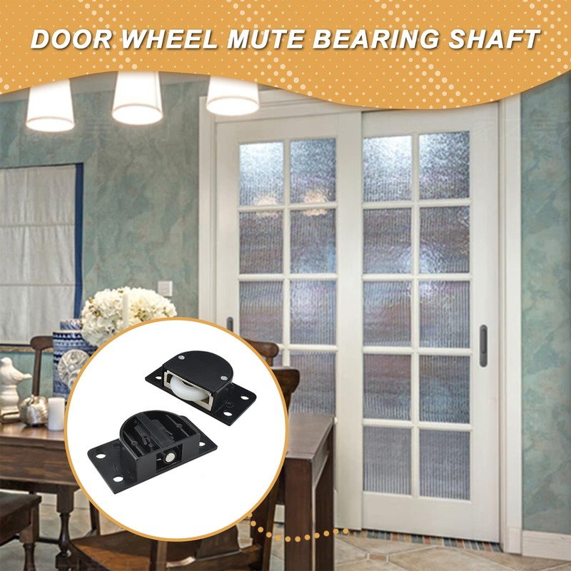 MARRTEUM 2 Sets Sliding Hardware Roller Pulleys, Silent Nylon Single