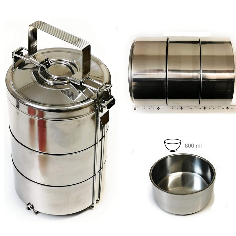 Kerafactum Henkelmann Food Carrier Stainless Steel Tier Container Transport Container