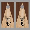 Lets Print Big Buck Deer Silhouette on Triangle Stained Wood