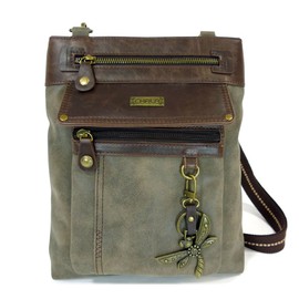 Chala Gemini Vegan Leather Crossbody Bag "Dragonfly" Stone Gray
