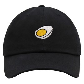 JPAK Hard Boiled Egg Premium Dad Hat Embroidered Cotton Baseball Cap Foodie Black