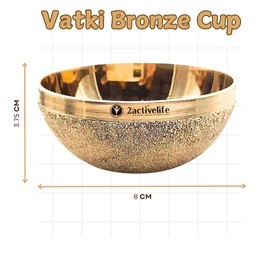 2activelife Kansa Vatki Bowl Cup Bronze Kansa Natural Vatki Ayurvedic Detox Foot Massager Relaxation and Deep Cleaning Ancient Indian Technique | Natural Pack of 1