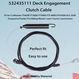 amavoler 532435111 Deck Engagement Clutch Cable for Craftsman YS4500 YT3000 YT4000 YTS 4000 DYS4500 DLS 3500 Husqvarna Poulan Pro Riding Mower Lawn Tractor 435111 197257 408714 532408714 (2 pcs)
