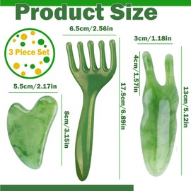 PLATEYTR Gua Sha Stone Set, 3 Pieces Gua Sha Massagers, Face Guasha Stone, Eye Guasha, Neck Skin Gua Sha Set, Can Be Served with Gua Sha Oil, Good for Skin Health and Beauty