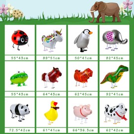 Kesote Balloons, Balloons, Animals, 12 Types, Birthday Decoration, Children's Walking Balloons, Animal Balloons, Walking Balloons, Party Decoration, Helium Gas, Children's Day, Gift