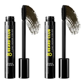 Beard Club One-Day Beard & Eyebrow Color - Available in Four Colors and Four Sizes - Temporary Color for Beard and Eyebrows, Covers Greys, Fills in Patches, and Enhances Volume - 30 Applications Per Tube:_2-Pack: Dark Brown