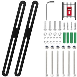 NewZC Mounting Set for Fence Post Box Black Letterbox Attachment Double Rod Mat Fence 280 x 24 mm Stainless Steel Post Boxes Mounting Set with M5 Screws Nuts and Hex Key