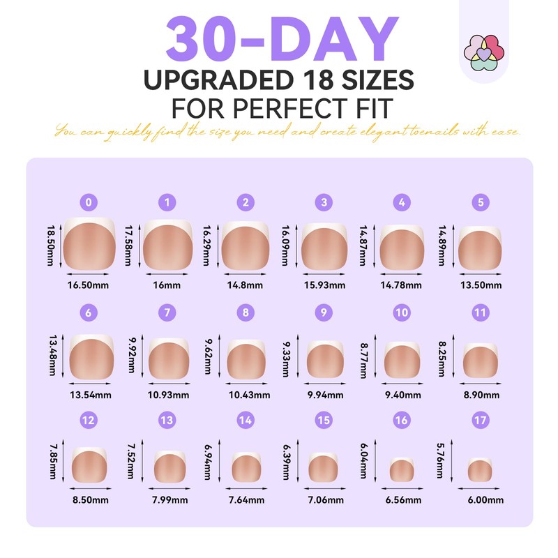 SAVILAND 216-Piece French Set with Tips for Artificial Toenails (Skin