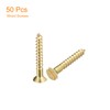 sourcing map Brass Wood Screws, 50Pcs M3 x 16mm Slotted