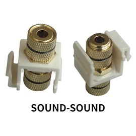 Banana jack bound trapezoidal plug-in with black red ring screw type (4 pieces), audio female to female speaker trapezoidal white plastic, 2 pairs