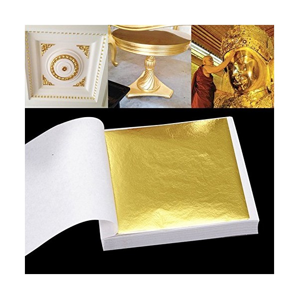 CXZC 100 Páginas 24 K Hoja de Oro Arte Arte Diseño Marco Dorado Materiales Decorativos (artesanías, no comestibles)