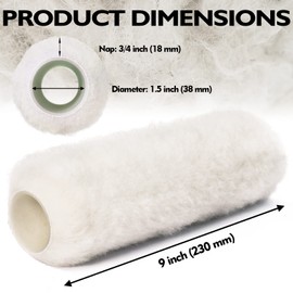 6pcs Paint Roller Covers 9 Inch x 3/4" Nap, High Capacity Lambswool Roller Covers for Paint Rollers, Naps for Paint Roller Brush and Frame, Perfect House Painting Supplies for Textured Rough Surfaces