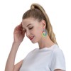 Faux Leather Earrings Tie Dye Round Dangle Earrings Jewelry For