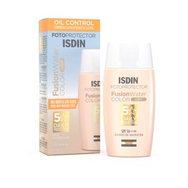 ISDIN Fotoprotector Fusion Water Color Light SPF 50, Protector Solar Facial Uso Diario, Textura Ultraligera, 50ml