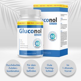 Gluconol Capsules, Rich in Vitamins and Minerals, for Men and Women, Contents: 60 Capsules