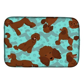 Caroline's Treasures MLM1030DDM Chocolate Standard Poodle Dish Drying Mat Absorbent Dish Drying Mat Pad for Kitchen Counter Dish Drainer Mat for Countertop, 14 x 21", Multicolor
