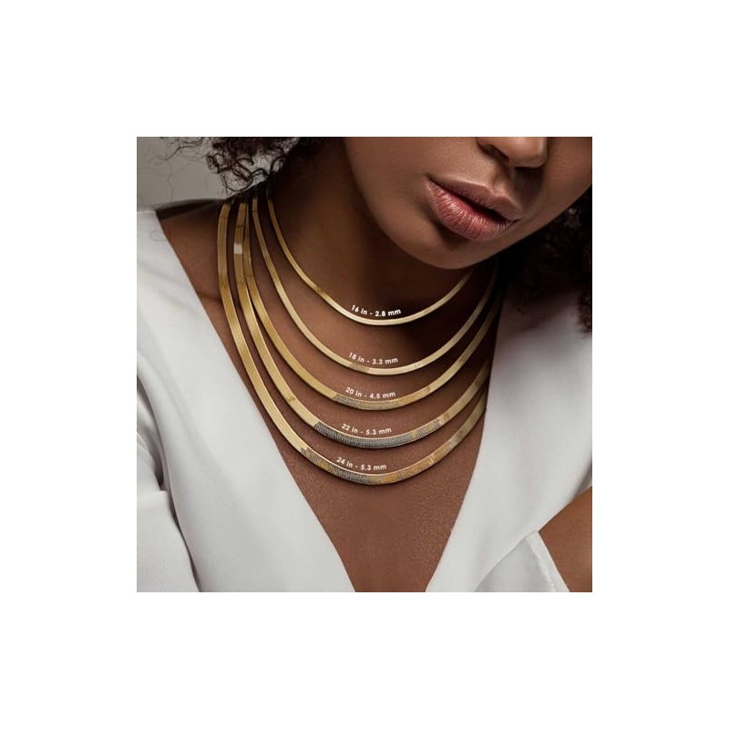 Women's Herringbone Chain Necklace - Italian 925 sterling silver bracelets