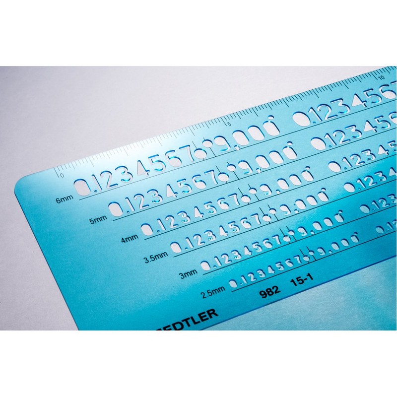 Staedtler 982 15-1 Template Number Ruler 0.5mm for Mechanical Pencils,