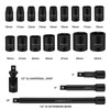 CASOMAN 1/2-Inch Drive Shallow Impact Socket Set, Metric, 10mm-32mm, CR-V,