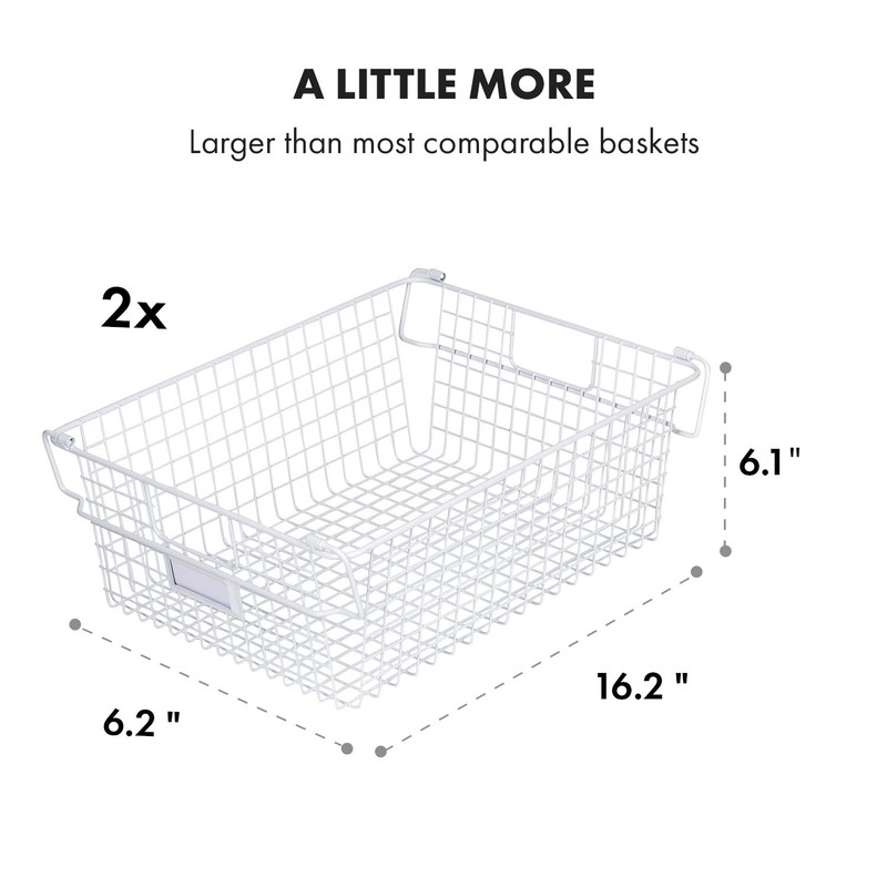 Granrosi Extra Large Stackable Wire Baskets for Organizing — Set