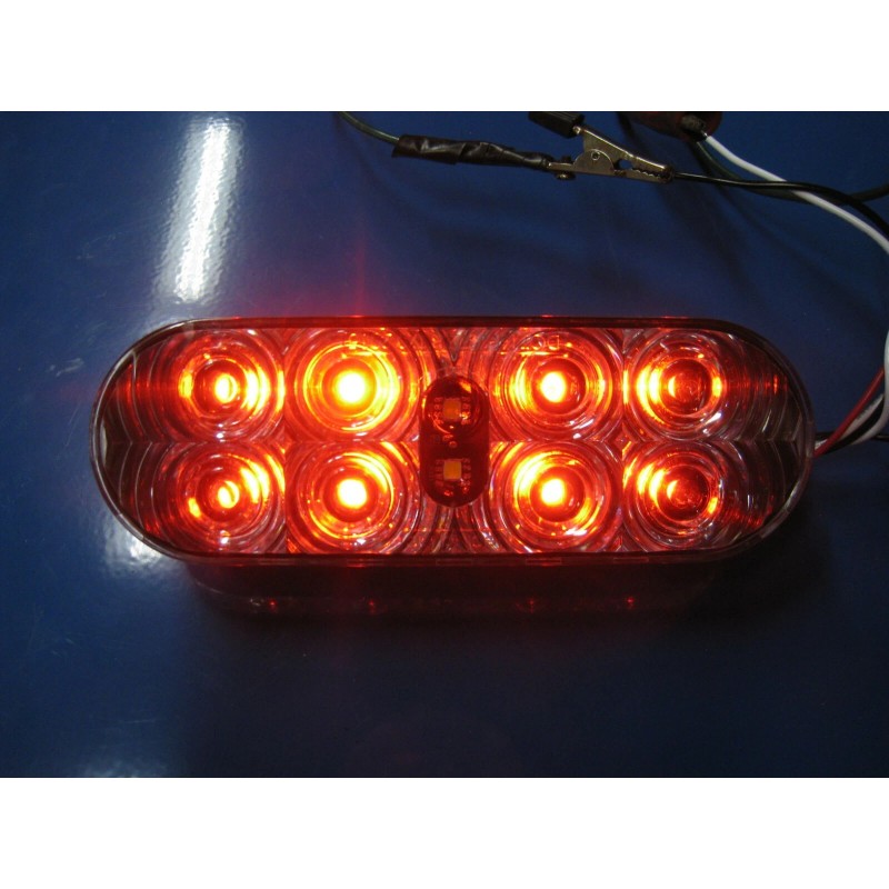 TecNiq (2) TecNiq LED 6" oval clear lens stop/turn tail