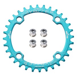 Bynccea Round Chainring 104 BCD 32T 34T 36T 38T Narrow Wide Single Chain Ring with 4 Pieces Sprocket Screws 8 9 10 11 12 Speed for Road Bikes MTB BMX Bike