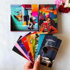 Vzmeiyre What's The News? Situations Oracle Cards, Life Oracle Deck, Love and Career Oracle Cards for Beginners, Pouring hot Tea and Expose Hidden Truths