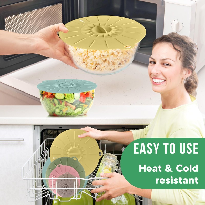 Silicone Lids for Food Storage - 6 Pack - 6