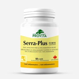 PROVITA Serra Plus Forte - Anti-inflammatory Support by Provita |Serrapeptase 120,000, Curcumin, Bromelain | Proteolytic Enzymes | Helps Reduce Pain, Swelling & Inflammation | 60 Capsules