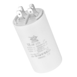 Unifizz CBB60 18uf Run Capacitor,2Pcs AC 450V 4 Pins 50/60Hz Double Insert Cylinder Bottom Motor Start Capacitor for Air Conditioning,Water Pump,Fan 70x40mm