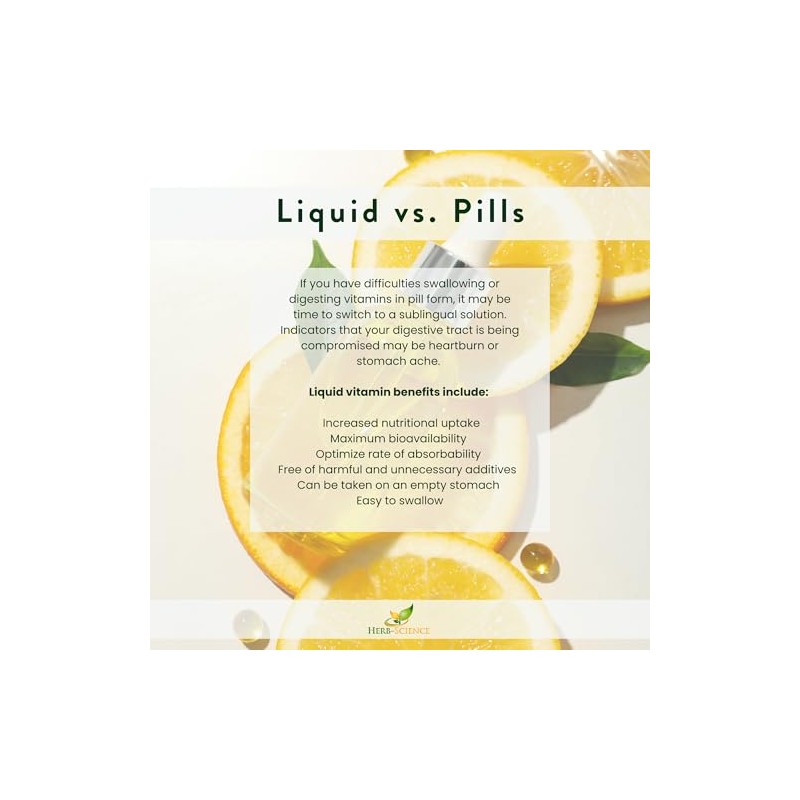 Herb-Science Liquid Vitamin B5 Drops, Pantothenic Acid Supplement, Alcohol Free,