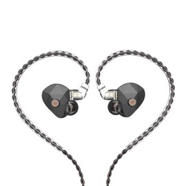 Hidizs MM2 HiFi in-Ear Monitors Earphones, 6mm Low-Voltage Magneto-Static BM Driver and 10.2mm Dynamic Driver, Magneto Static Hybrid Dual Drivers Hi-Res IEMs with 3 Tuning Valves (Black)