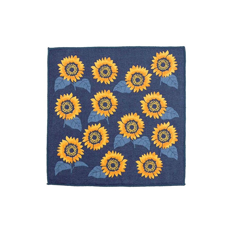 Hamamonyo Washed Towel Handkerchief, Full of Sunflowers, Yellow