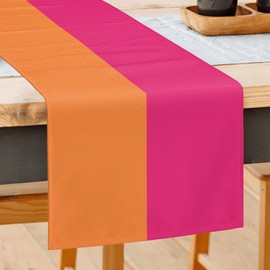 FJPT Orange and Pink Table Runner 72 Inches Long Party Table Runner Farmhouse Dining Room Dresser Kitchen Decor