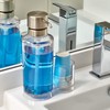 iDesign Mouthwash Dispenser Pump with Attached Paper Cup Holder Caddy,
