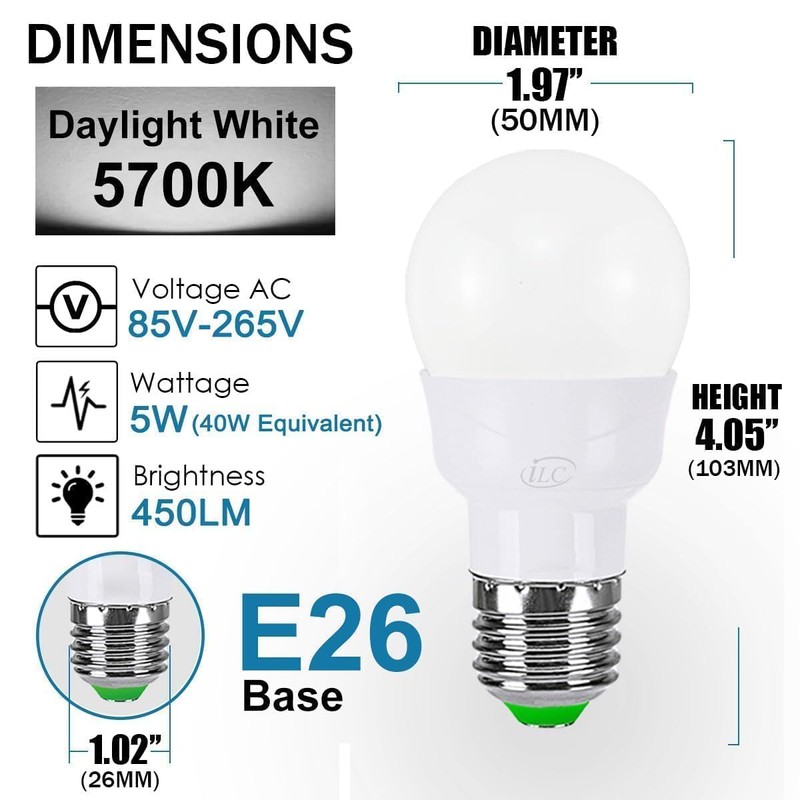 ILC RGB LED Light Bulb, Color Changing 40W Equivalent, Daylight