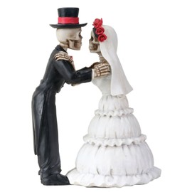 YTC 4 Inch Day of The Dead Skeleton Wedding Couple Kiss Figurine