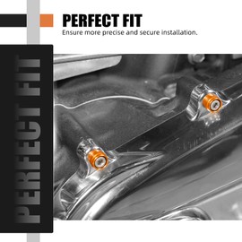 NICECNC Orange Universal for 1/4" Bolt Billet Bolt Cover Kits Dress Kit 1/4" Aluminium Gearbox Screw Trim Ring Compatible with Harley CVO Limited FLHTKSE 2017-2021, See Fitment