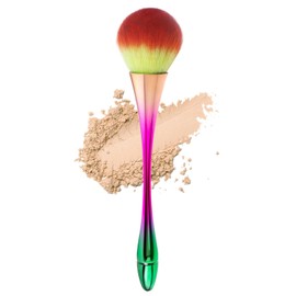Large Powder Makeup Brush, Blush Make up Brush, Face Brush for Loose or Pressed Setting Powder, Bronzer Brush with Plush Fibers Makeup Brush with PVC Bow Boxes (Greener)