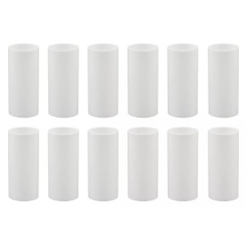 Creative Hobbies 2 Inch White Plastic Candle Cover For Candelabra Base Lamp Sockets, 12 Pieces