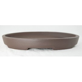 Oval Zisha Suiban Tray for Bonsai Tree, House Indoor Plants, Bonseki, and Suiseki Rock - 9"X 6"X 1.25" (Oval Suiban J 9)