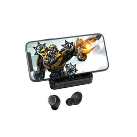 HayKee Auriculares inalámbricos, Bluetooth de 5 pulgadas TWS estéreo HiFi auriculares con pantalla LED inteligente de 5000 mAh. Emparejamiento automático/control táctil/micrófono dual incorporado/IPX7 resistente al agua/larga duración de la batería