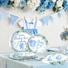 Greenery Baby Shower Plates Napkin Blue Baby Boy Party Tableware